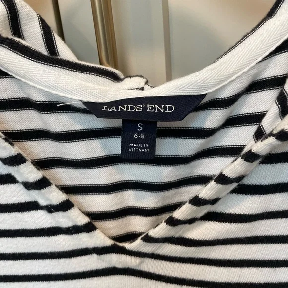 Lands End Striped Hooded Pullover - Picture 2 of 6